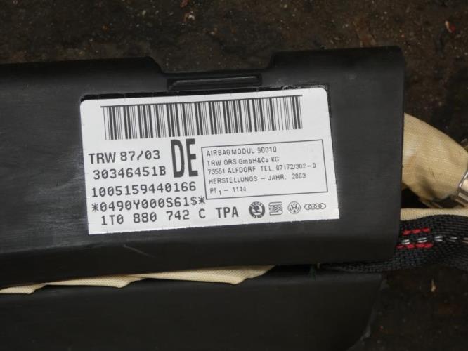 Air bag rideau droit VOLKSWAGEN TOURAN 1 PHASE 1 Diesel