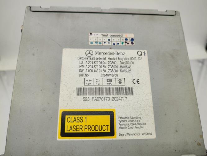Autoradio d'origine MERCEDES CLASSE C 204 PHASE 1 Diesel