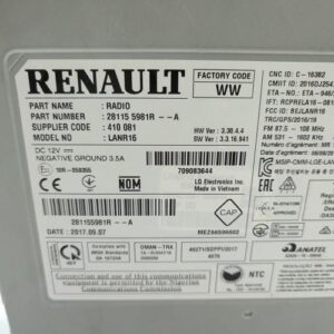 Autoradio d'origine RENAULT MEGANE 4 PHASE 1 Diesel