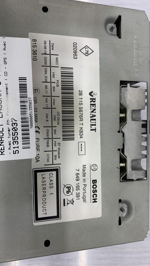 Autoradio d'origine RENAULT LAGUNA 3 PHASE 1 Diesel