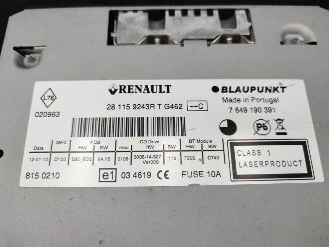 Autoradio d'origine RENAULT MEGANE 3 PHASE 1 Diesel