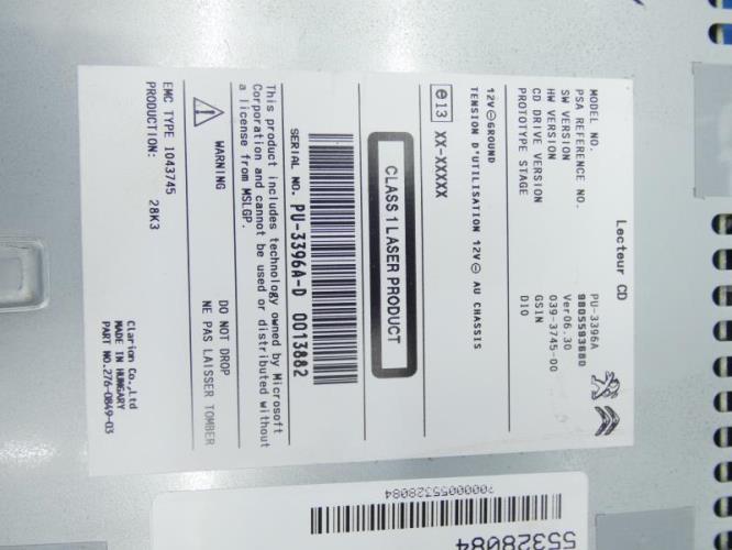 Autoradio d'origine PEUGEOT 308 2 PHASE 1 Diesel