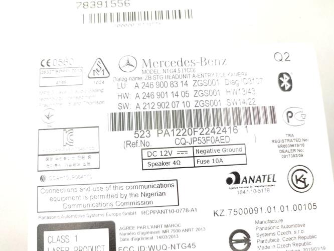 Autoradio d'origine MERCEDES CLASSE A 176 PHASE 1 Diesel