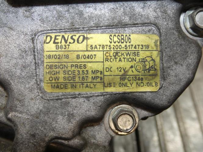 Compresseur clim FIAT 500 2 PHASE 1 Essence