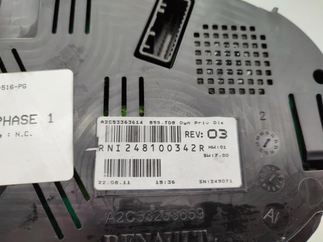 Compteur RENAULT MEGANE 3 PHASE 1 Diesel