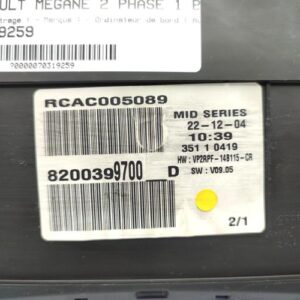Compteur RENAULT MEGANE 2 PHASE 1 BREAK Diesel