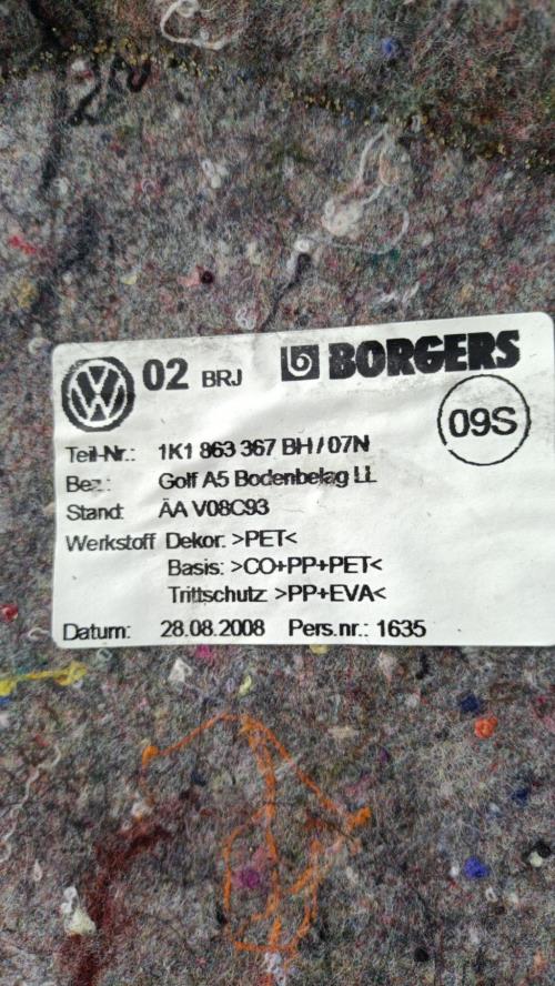Moquette VOLKSWAGEN GOLF 5 Diesel