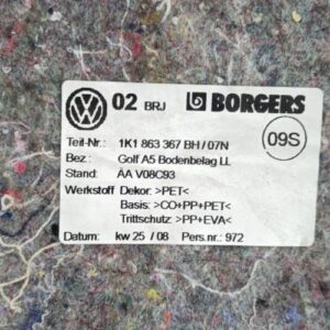 Moquette VOLKSWAGEN GOLF 6 Diesel