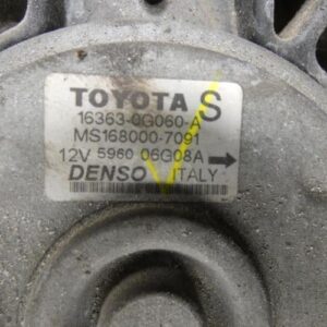 Moto ventilateur radiateur TOYOTA COROLLA VERSO 2 PHASE 1 Diesel