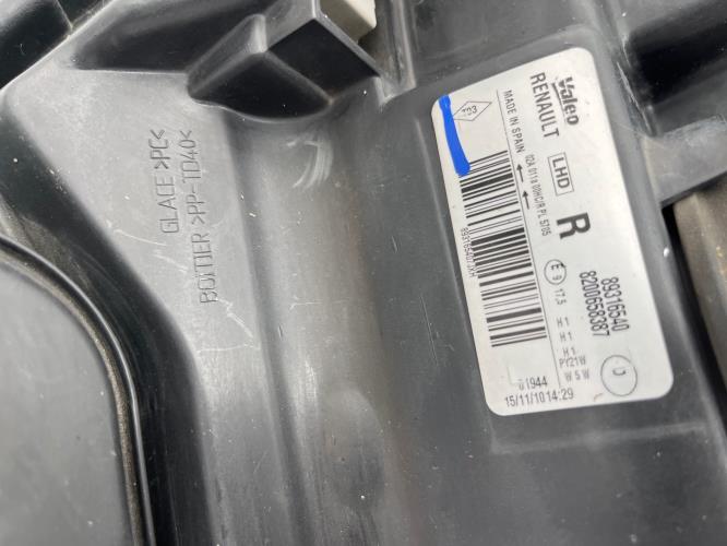 Optique avant principal droit (feux)(phare) RENAULT GRAND MODUS PHASE 2 Diesel